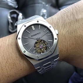 Replica Audemars Piguet Royal Oak Tourbillon Extra Thin 26510 JF factory Stainless Steel Anthracite Dial Swiss Tourbillon - 1:1 Mirror Replica