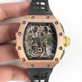 Replica Richard Mille RM011 Felipe Massa Chronograph KV Rose Gold Skeleton Dial Swiss 7750 - 1:1 Mirror Replica